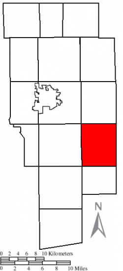 Location of Mohican Township in Ashland County