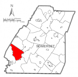 Map of Somerset County, Pennsylvania Highlighting Upper Turkeyfoot Township