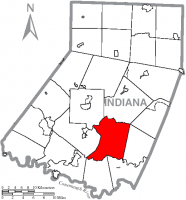 Map of Indiana County, Pennsylvania Highlighting Brush Valley Township