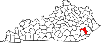 Map of Kentucky highlighting Perry County