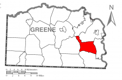 Location of Greene Township in Greene County