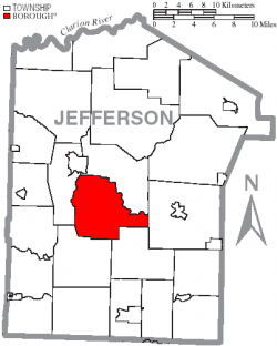 Map of Jefferson County, Pennsylvania Highlighting Knox Township