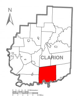 Map of Clarion County, Pennsylvania highlighting Porter Township