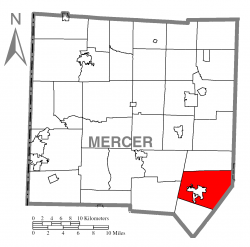 Location of Pine Township in Mercer County