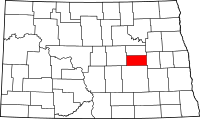 Map of North Dakota highlighting Foster County