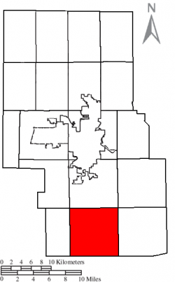 Location of Jefferson Township in Richland County.