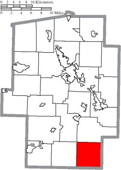 Location of Perry Township in Tuscarawas County