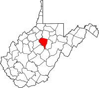 Map of West Virginia highlighting Lewis County